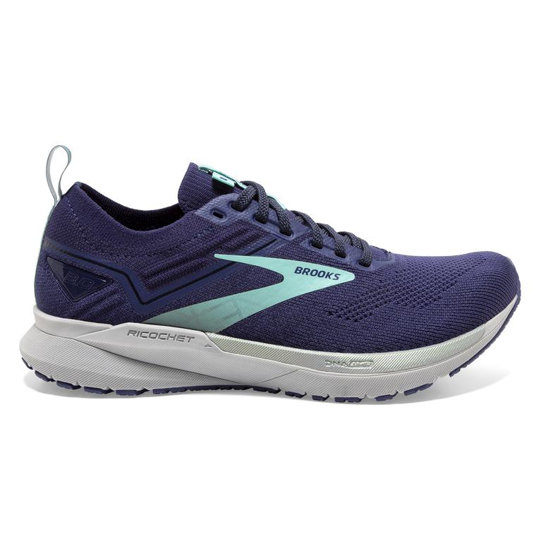 Brooks Womens Ricochet 3 Lightweight Road Running Shoes - Peacoat/Ribbon/Blue Tint (351207-HNQ)